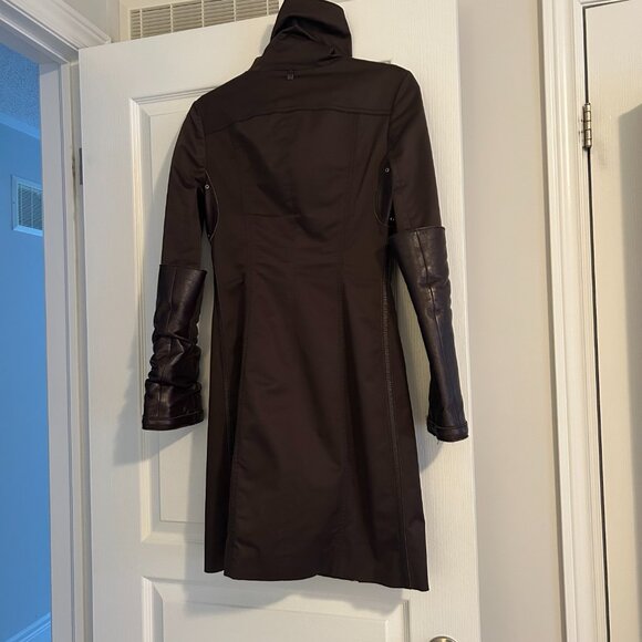 “RUDSAK Espresso Brown Leather Sleeve Coat XS – All Season Chic Moto Styling” - Picture 8 of 8